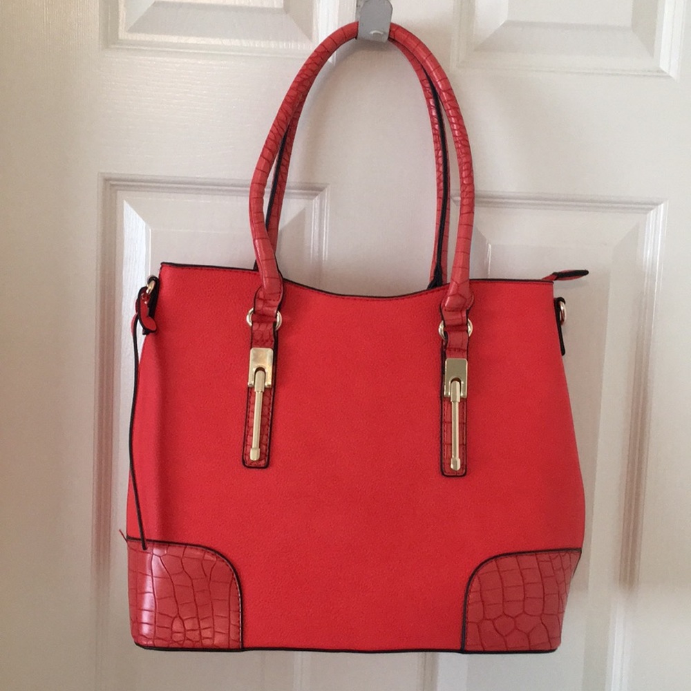 Watermelon colored Handbag w/ long strap